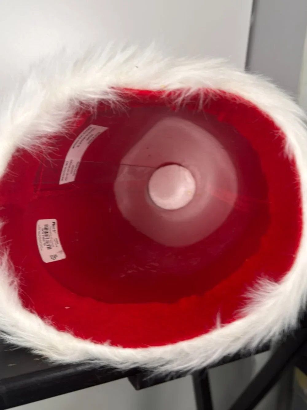 Pier 1 Imports SANTA CLAUS HAT Christmas‎ Tree Topper Red Velvet Curly ELF 16